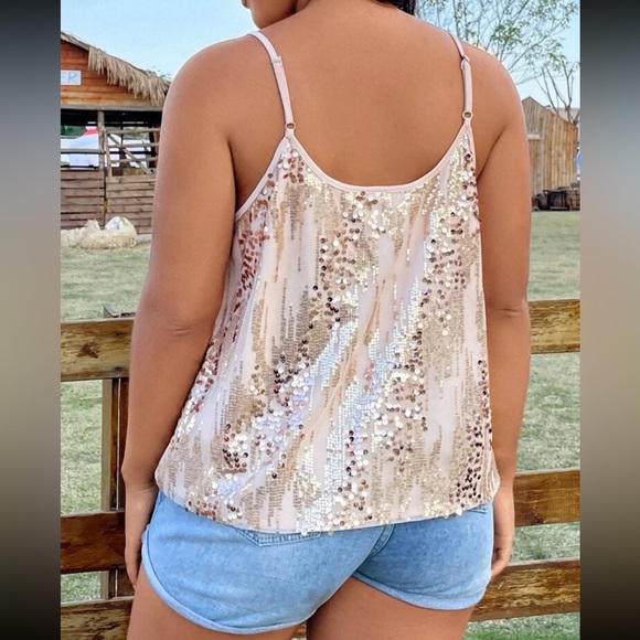 Luxe plus size sequins cami top - Picture 6 of 6